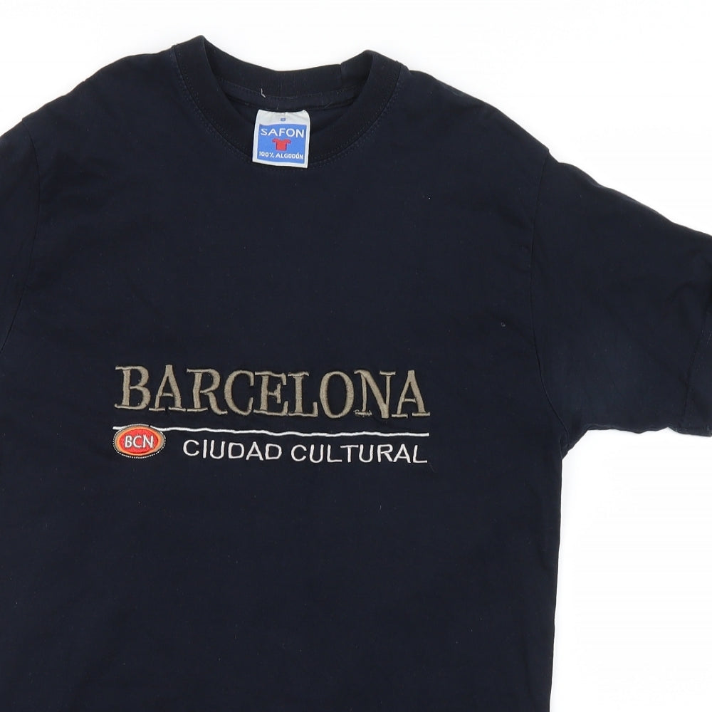 Safon  Mens Blue    T-Shirt Size S