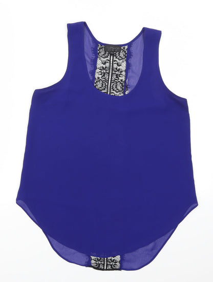 Womens UK Size 8 Topshop Blue Basic Tank