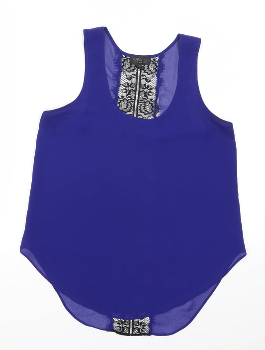 Womens UK Size 8 Topshop Blue Basic Tank