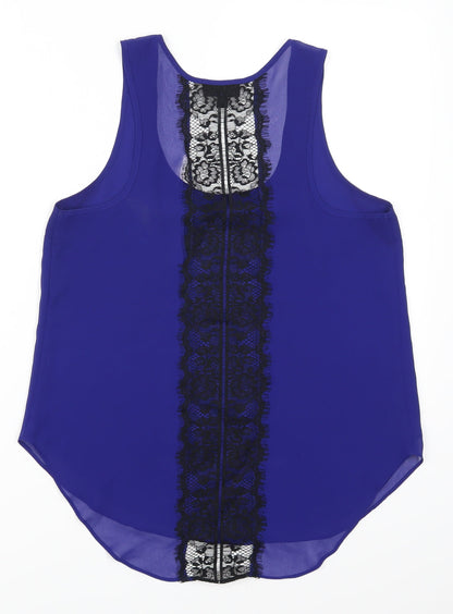 Womens UK Size 8 Topshop Blue Basic Tank