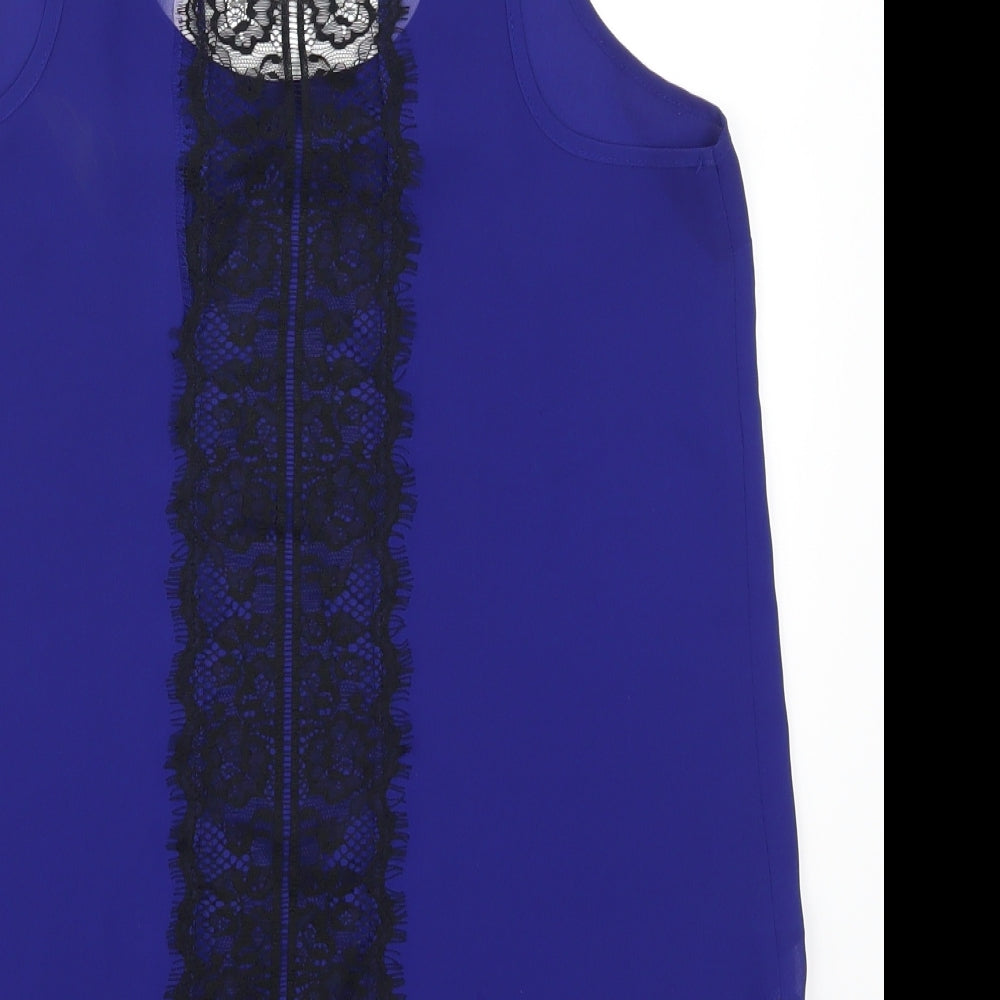 Womens UK Size 8 Topshop Blue Basic Tank