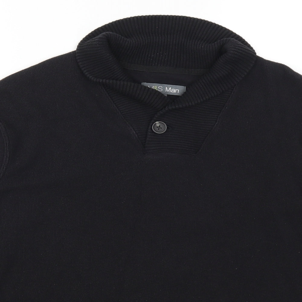Marks and Spencer Mens Black   Pullover Jumper Size M