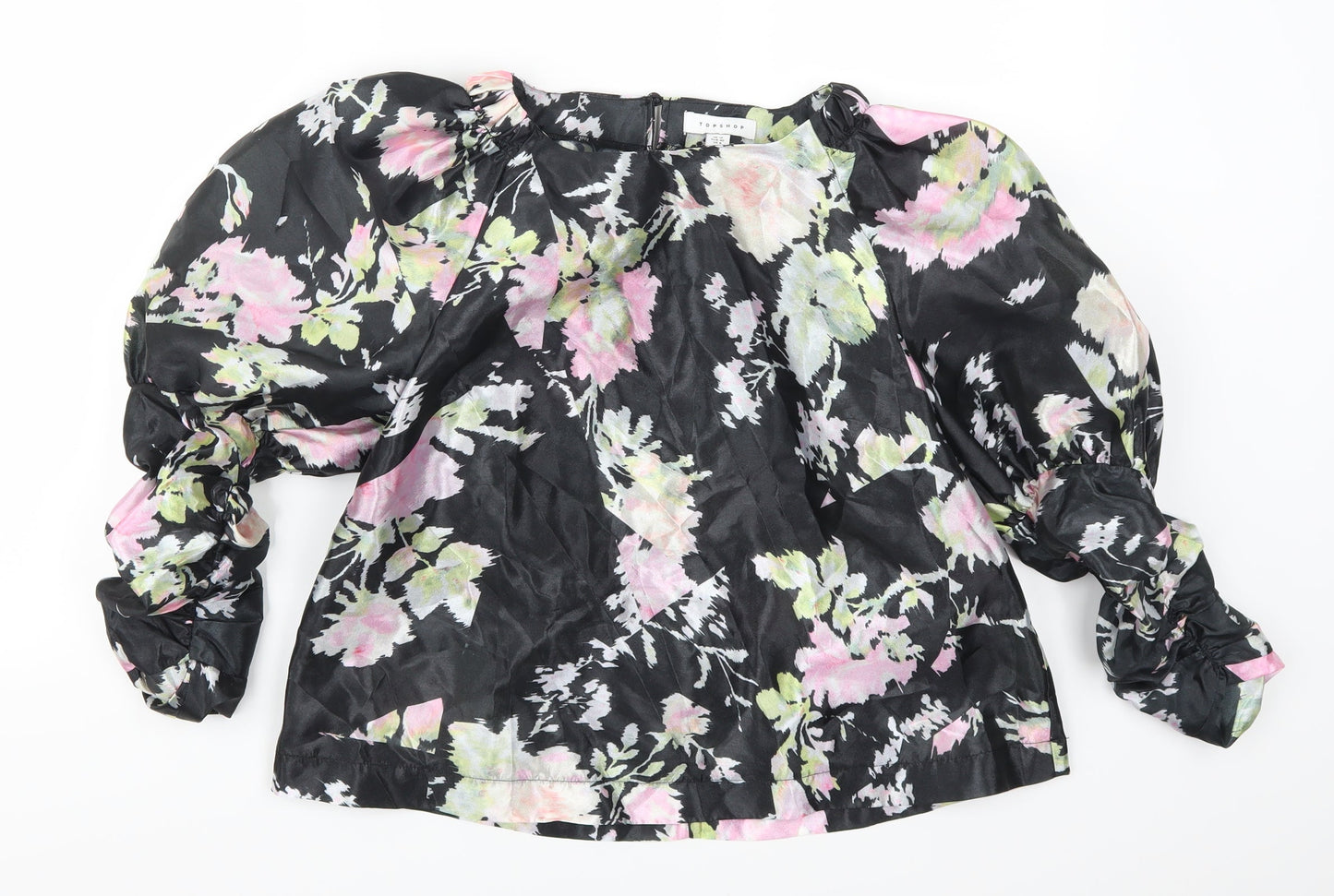 Womens UK Size 12 Topshop Black Basic Blouse