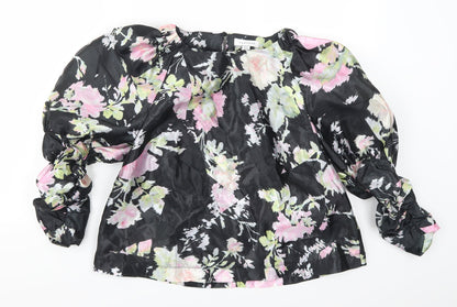 Womens UK Size 12 Topshop Black Basic Blouse