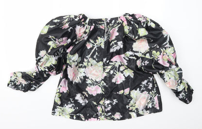 Womens UK Size 12 Topshop Black Basic Blouse
