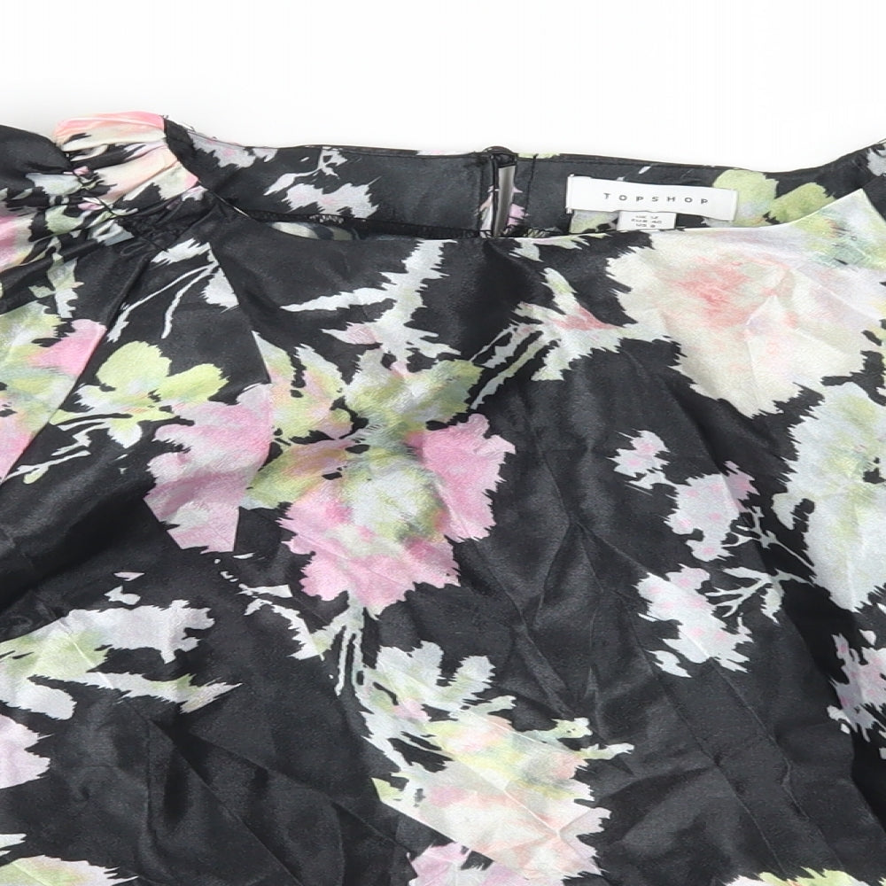 Womens UK Size 12 Topshop Black Basic Blouse