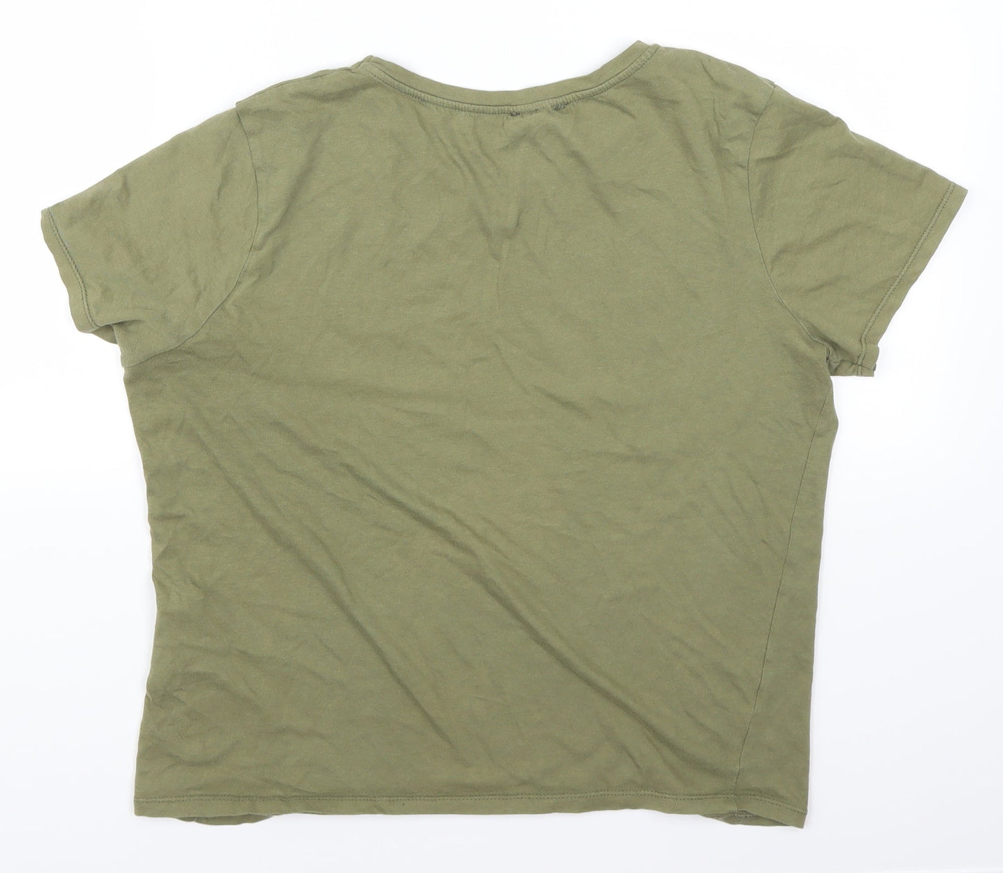 Womens UK Size M Amisu Green Basic T-Shirt