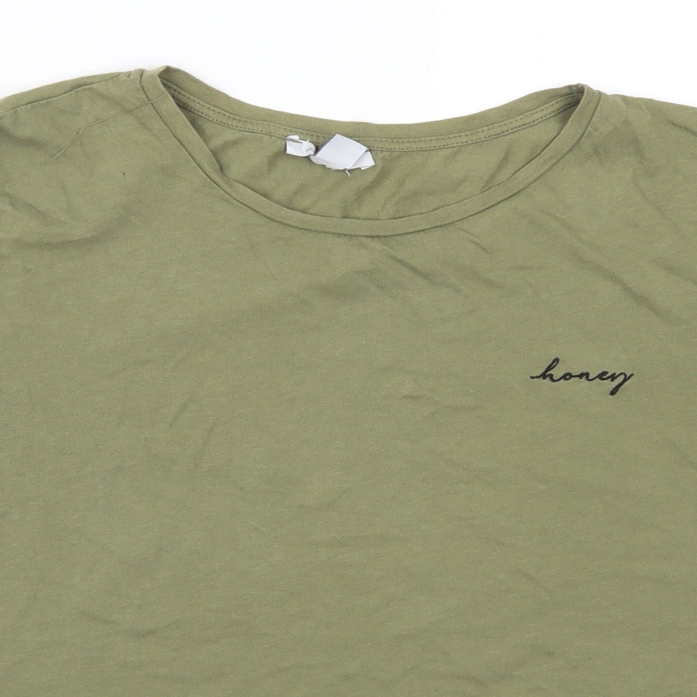 Womens UK Size M Amisu Green Basic T-Shirt