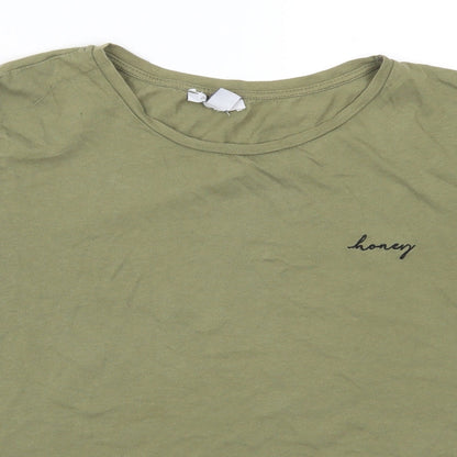 Womens UK Size M Amisu Green Basic T-Shirt