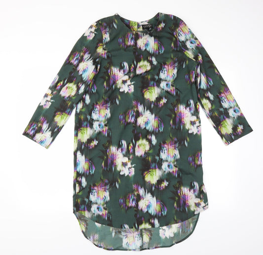 Topshop Womens Green Floral  Shift  Size 10