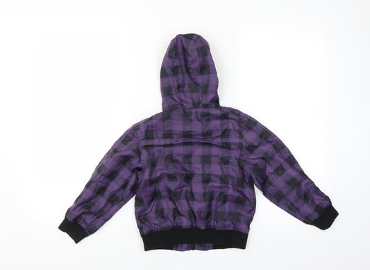 Back view of Adams boys’ purple check jacket, size 5, years
