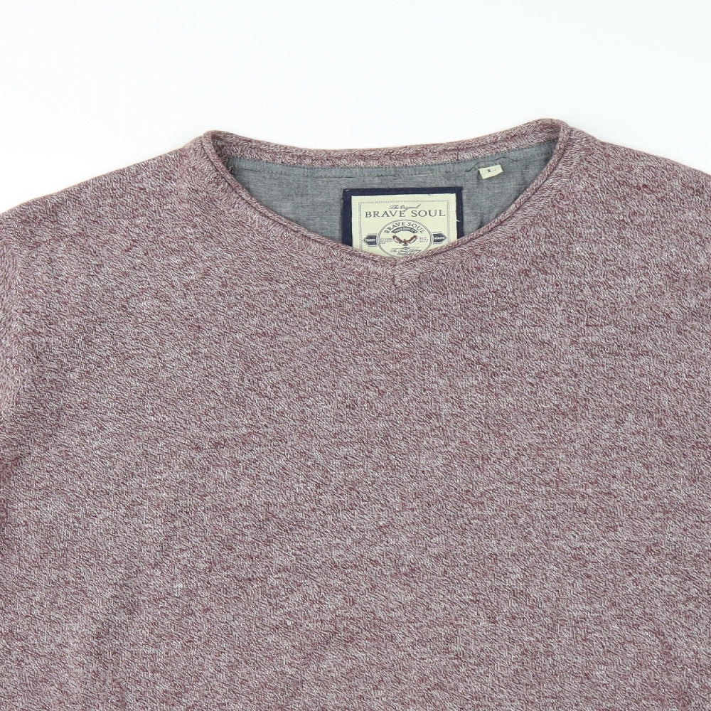 Brave Soul Mens Purple   Pullover Jumper Size L