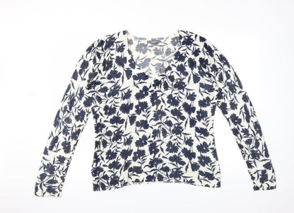 South Womens Blue Floral  Pullover Jumper Size 14
