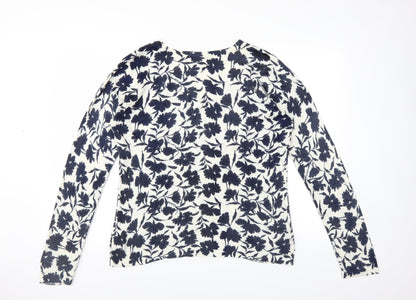 South Womens Blue Floral  Pullover Jumper Size 14