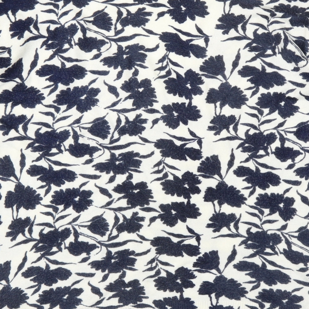 South Womens Blue Floral  Pullover Jumper Size 14