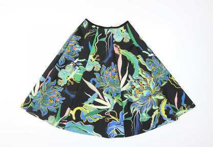 H&M Womens Black Floral  A-Line Skirt Size 6