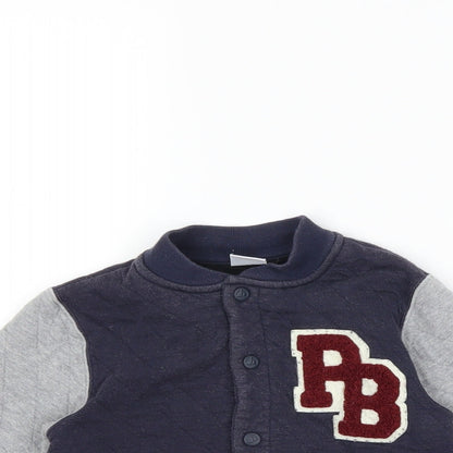 Close-up detail of Preworn boys’ blue jacket, size 3, years