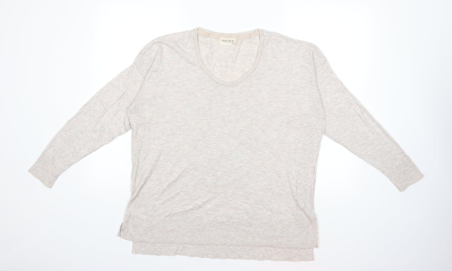 Jumper Womens Beige  Knit Pullover Jumper Size 16