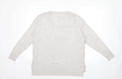 Jumper Womens Beige  Knit Pullover Jumper Size 16