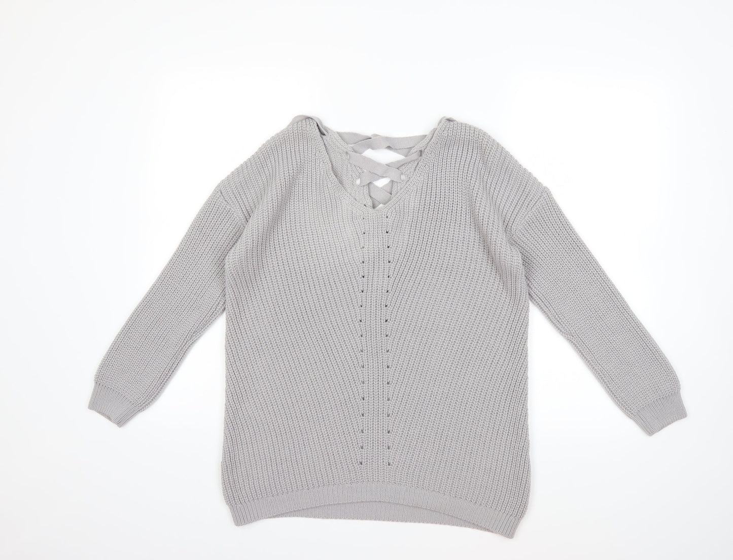 Primark Womens Grey  Knit Pullover Jumper Size 6