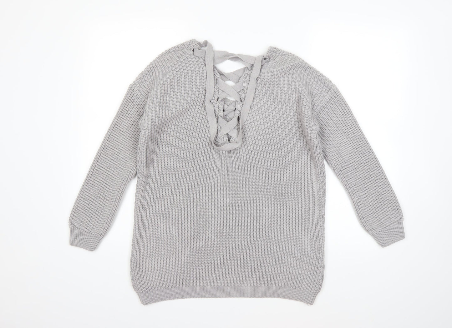 Primark Womens Grey  Knit Pullover Jumper Size 6