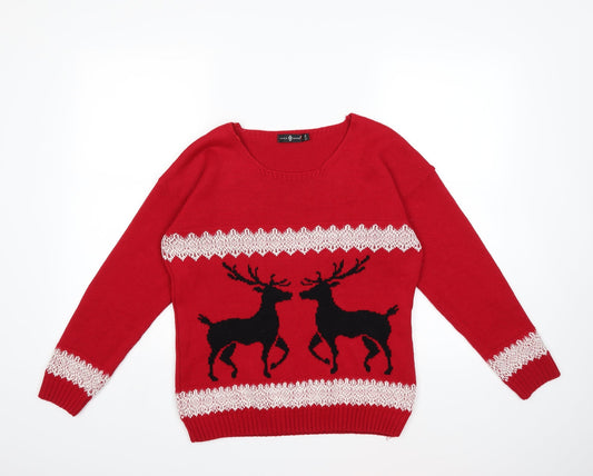 Preworn Womens Red  Knit Pullover Jumper Size S