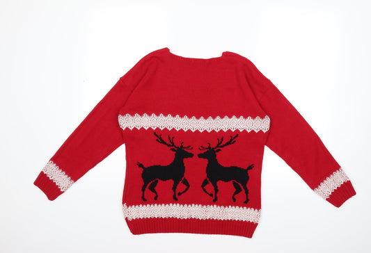 Preworn Womens Red  Knit Pullover Jumper Size S