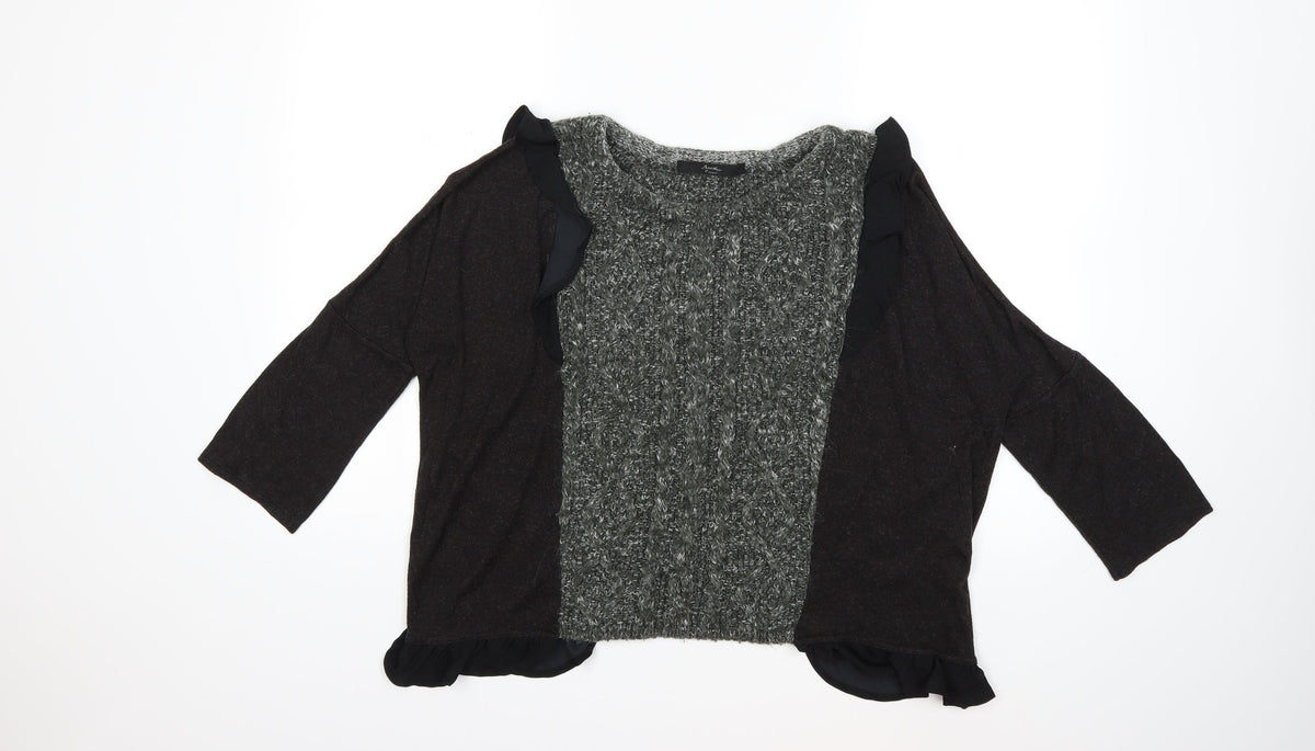 Front view of Another edition women’s green knit jumper, size M