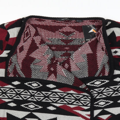 ESMARA Womens Red Geometric Knit Cardigan Jumper Size M