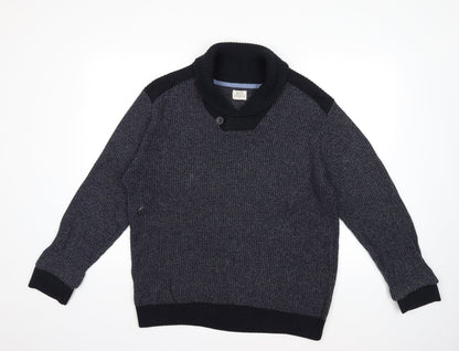 Acw85 Mens Blue  Knit Pullover Jumper Size L