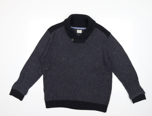 Acw85 Mens Blue  Knit Pullover Jumper Size L