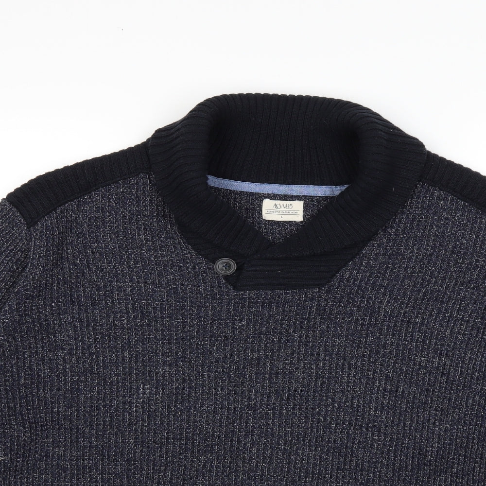 Acw85 Mens Blue  Knit Pullover Jumper Size L