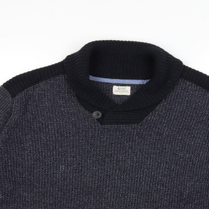 Acw85 Mens Blue  Knit Pullover Jumper Size L