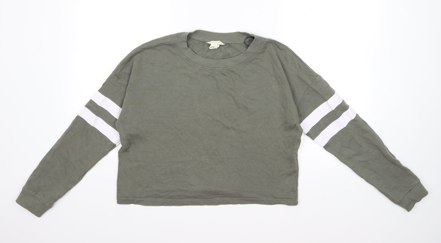 H&M Girls Green   Pullover Sweatshirt Size 13-14 Years