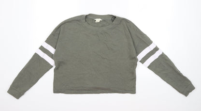 H&M Girls Green   Pullover Sweatshirt Size 13-14 Years