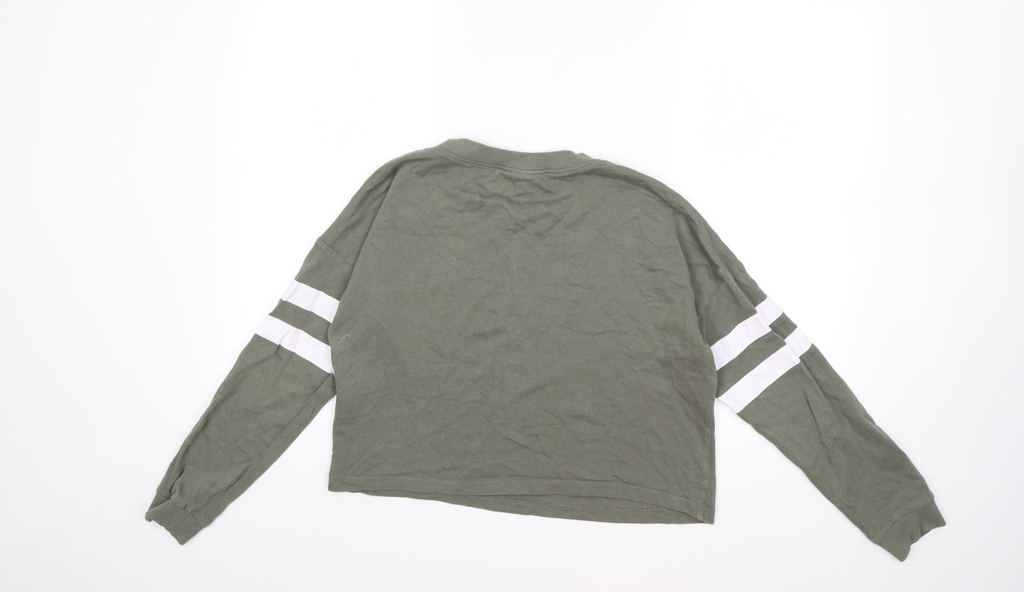 H&M Girls Green   Pullover Sweatshirt Size 13-14 Years