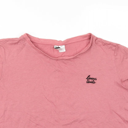 Womens UK Size L H&M Pink Basic T-Shirt