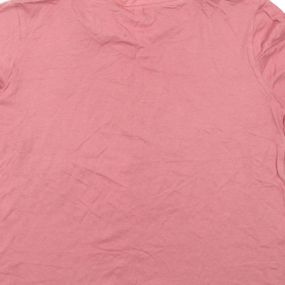 Womens UK Size L H&M Pink Basic T-Shirt