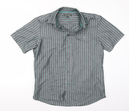 Mens UK Size M Marks and Spencer Grey  Button-Up Short Sleeve Casual Shirt
