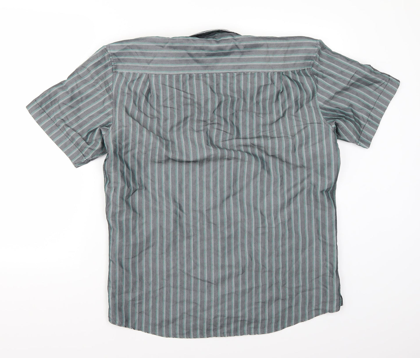 Mens UK Size M Marks and Spencer Grey  Button-Up Short Sleeve Casual Shirt