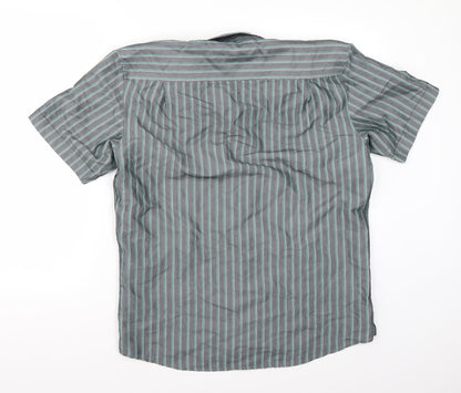 Mens UK Size M Marks and Spencer Grey  Button-Up Short Sleeve Casual Shirt