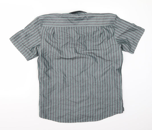 Mens UK Size M Marks and Spencer Grey  Button-Up Short Sleeve Casual Shirt