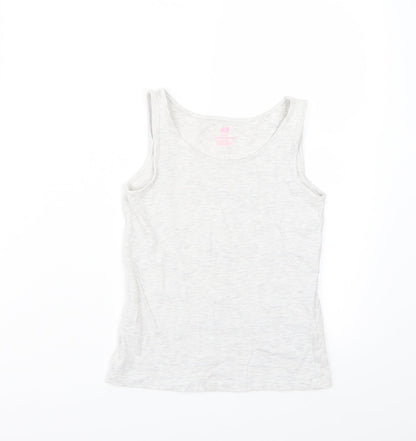 Additional front view of H&M girls’ grey basic tank, size 11, years