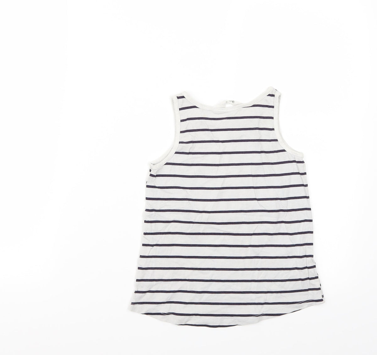 Back view of H&M girls’ white striped basic tank, size 5, years