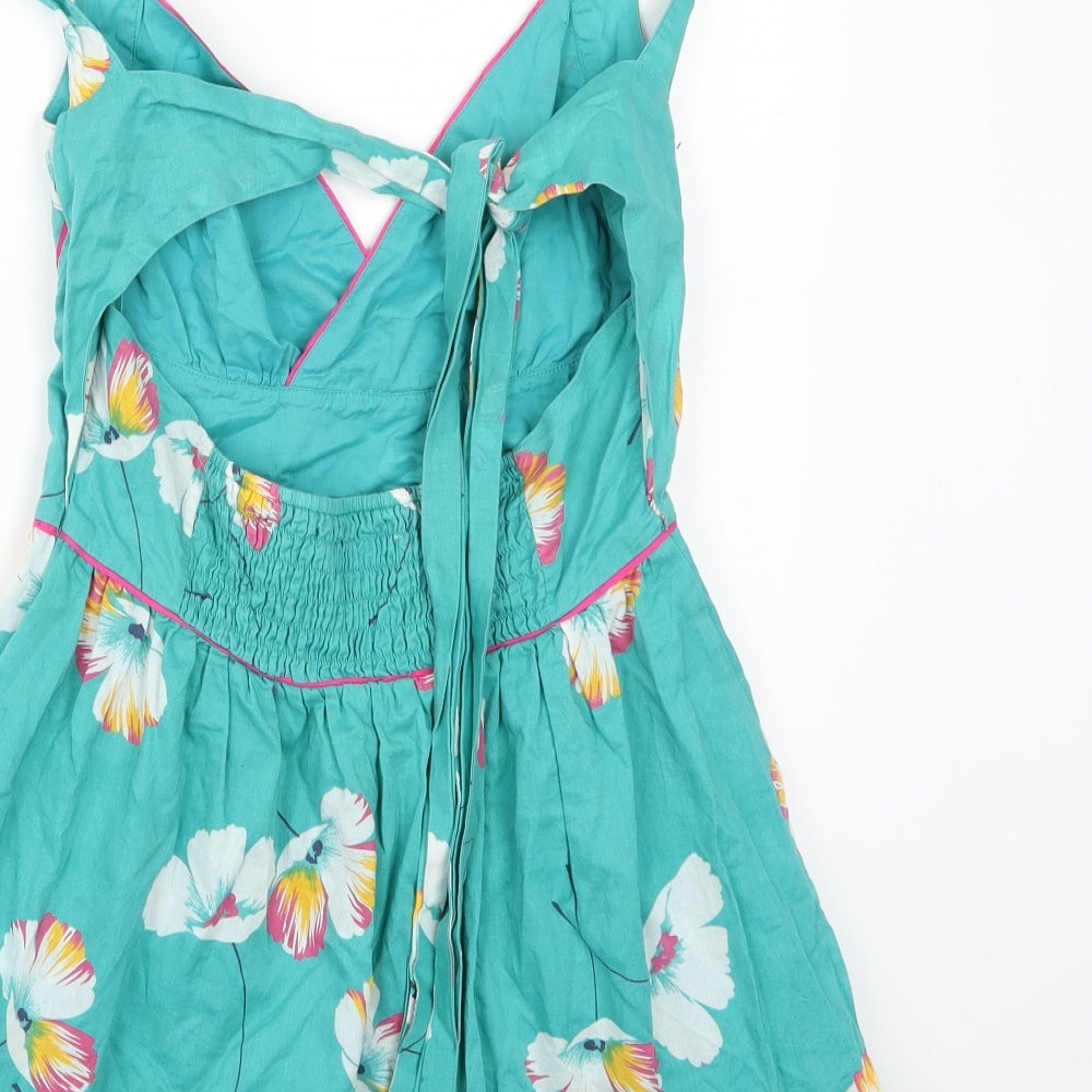 Full Circle Womens Green Floral  Basic Blouse Size 12