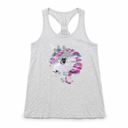 Front view of H&M girls’ grey batik basic tank, size 9, years