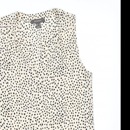 Primark Womens Beige Animal Print  Basic Blouse Size 10