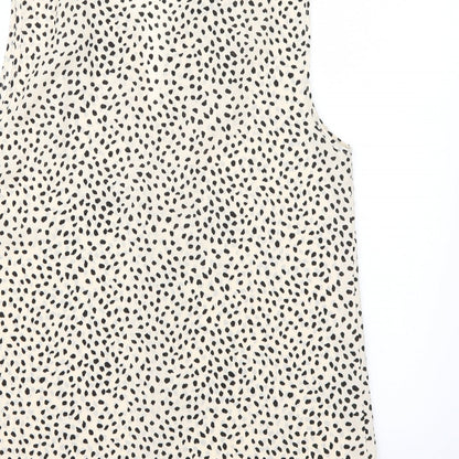 Primark Womens Beige Animal Print  Basic Blouse Size 10