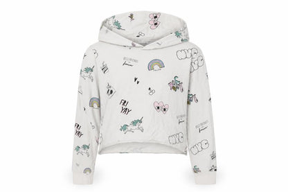 Front view of H&M girls’ white pullover hoodie, size 11, years