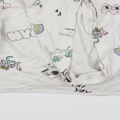 H&M Girls White   Pullover Hoodie Size 11 Years
